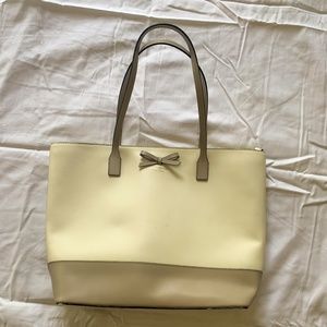Kate Spade Cream and Tan Tote Bag